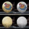 KX4B 2025 Chinese New Year Collectible for Dragon Year Souvenir Plated Coin Metal Lucky Ornament