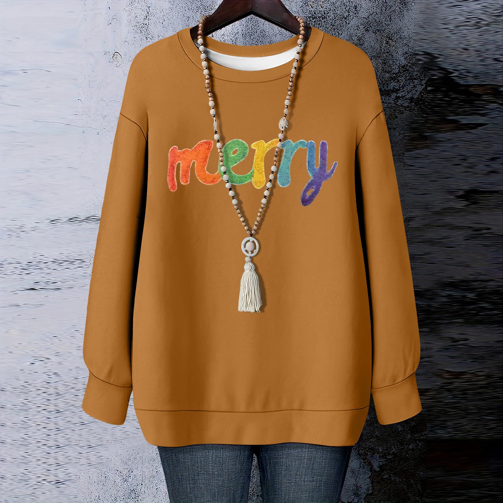 

Женская рождественская футболка с круглым вырезом и длинными рукавами S