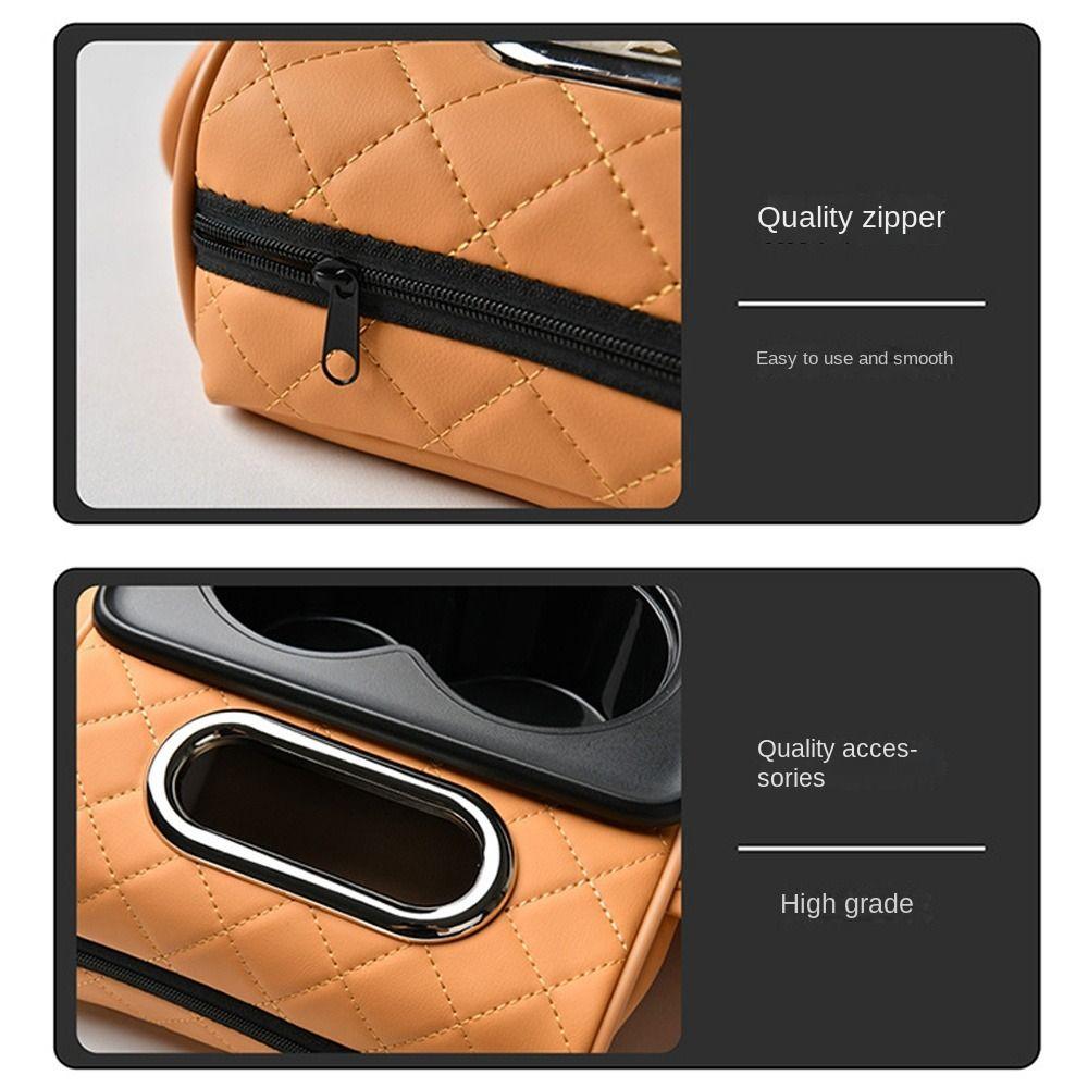 PU Leather Center Console Armrest Cushion Height Increasing Cup Holder Portable Armrest Pad