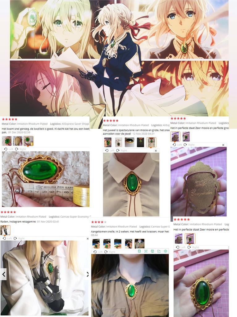 Nuovo Anime Violet Evergarden Collana Cosplay Gioielli da Donna Collezione per Fan Oggetti di Scena Regalo per Ragazze Spedizione Diretta Accessori con Ciondolo