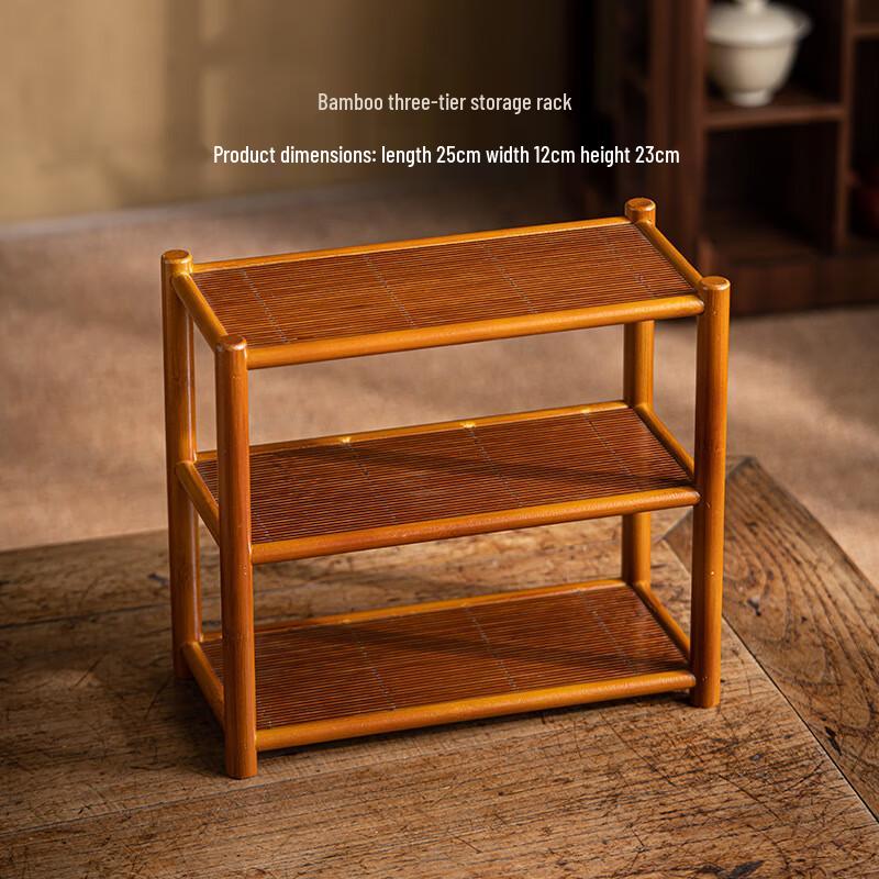 Bamboo 3-Tier Tea Cup Holder and Storage Rack