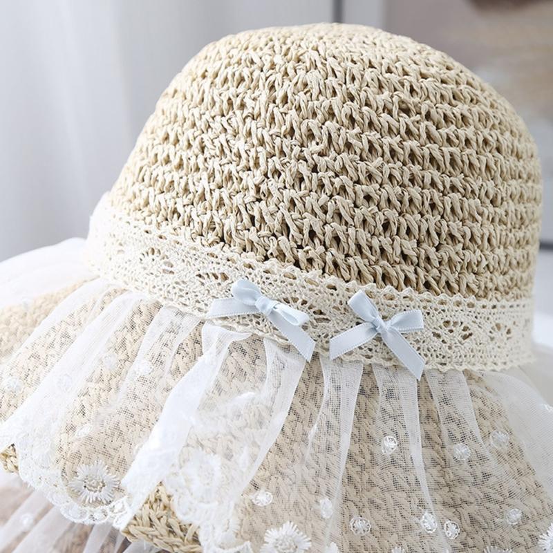 Stylish Crochet Mesh Wide Brims Sun Hat For Women Lightweight Summer Beach Accessory Sun Shielding for Holiday Vacation