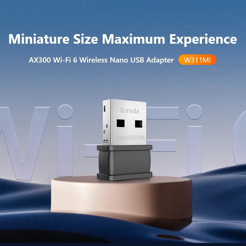 Tenda W311MI AX300 WIFI 6 Lan Adapte Mini USB Dongle carte réseau  USB 2.4GHz pilote gratuit pour PC portable Windows 7 10 11