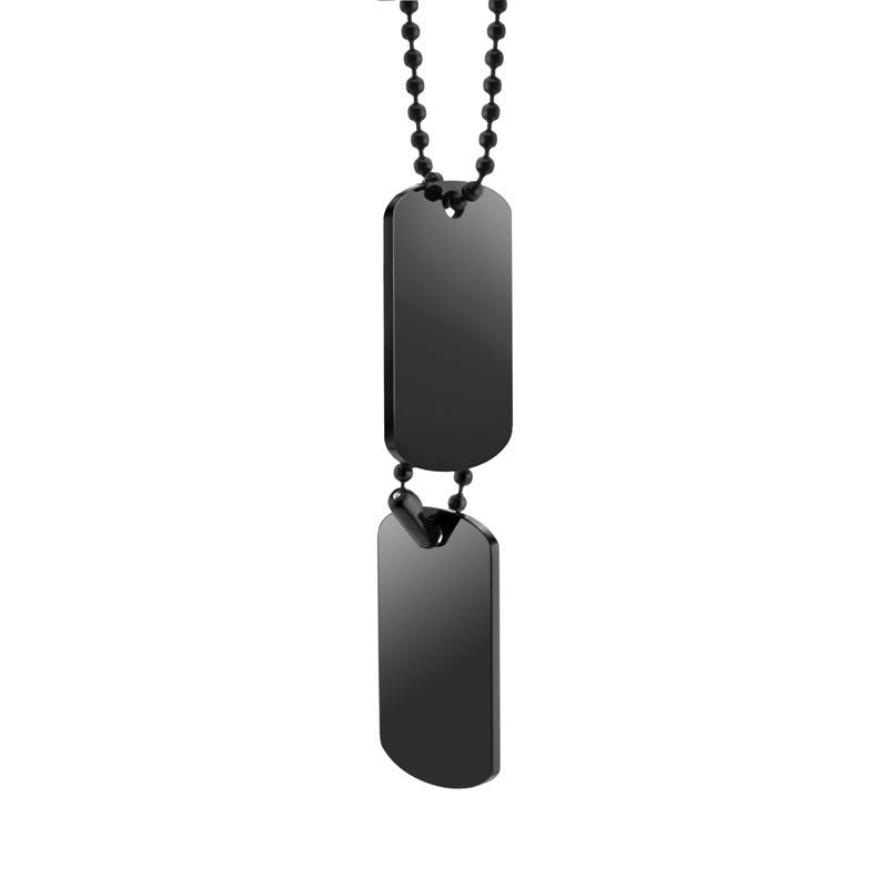 Men s Japanese-Korean Style Double Layer Pendant Necklace - Titanium Steel