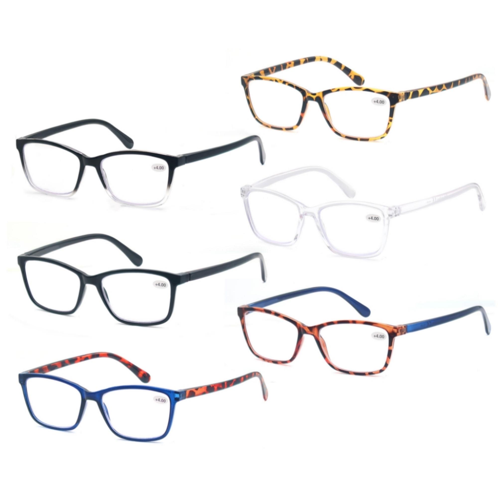 

6-Pack Reading Glasses For Women Men Reader For Presbyopic glasses Fashion ultra lightweight Frame Amplifier +100