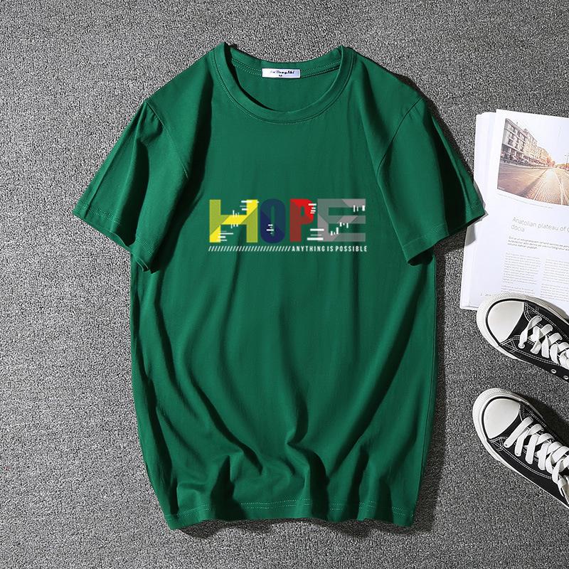 Men's Summer Comfortable Short Sleeve Loose and Breathable Pure Cotton Men's Tee Men's Sports Casual Round Neck Plus Size Top