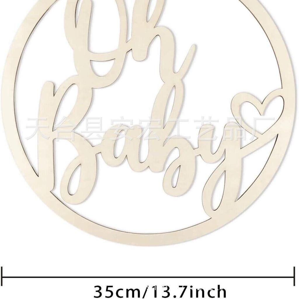 35cm 'Oh Baby' Holzscheiben-Banner für Babyparty oder Geburtstagsdekoration