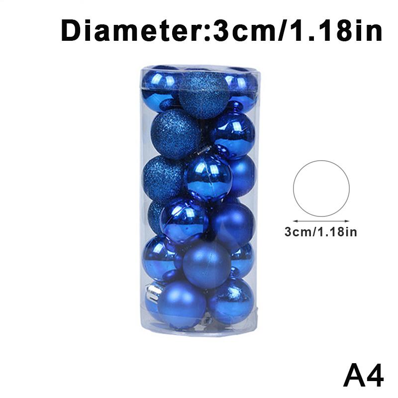 

24Pcs/Box 3/4Cm Christmas Balls Set Christmas Tree Ornaments Christmas Hanging Pendants Christmas Tree Decor Year Gifts as the picture