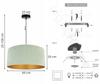 Hanging Lamp Ceiling Chandelier Golden Velvet Lampshade
