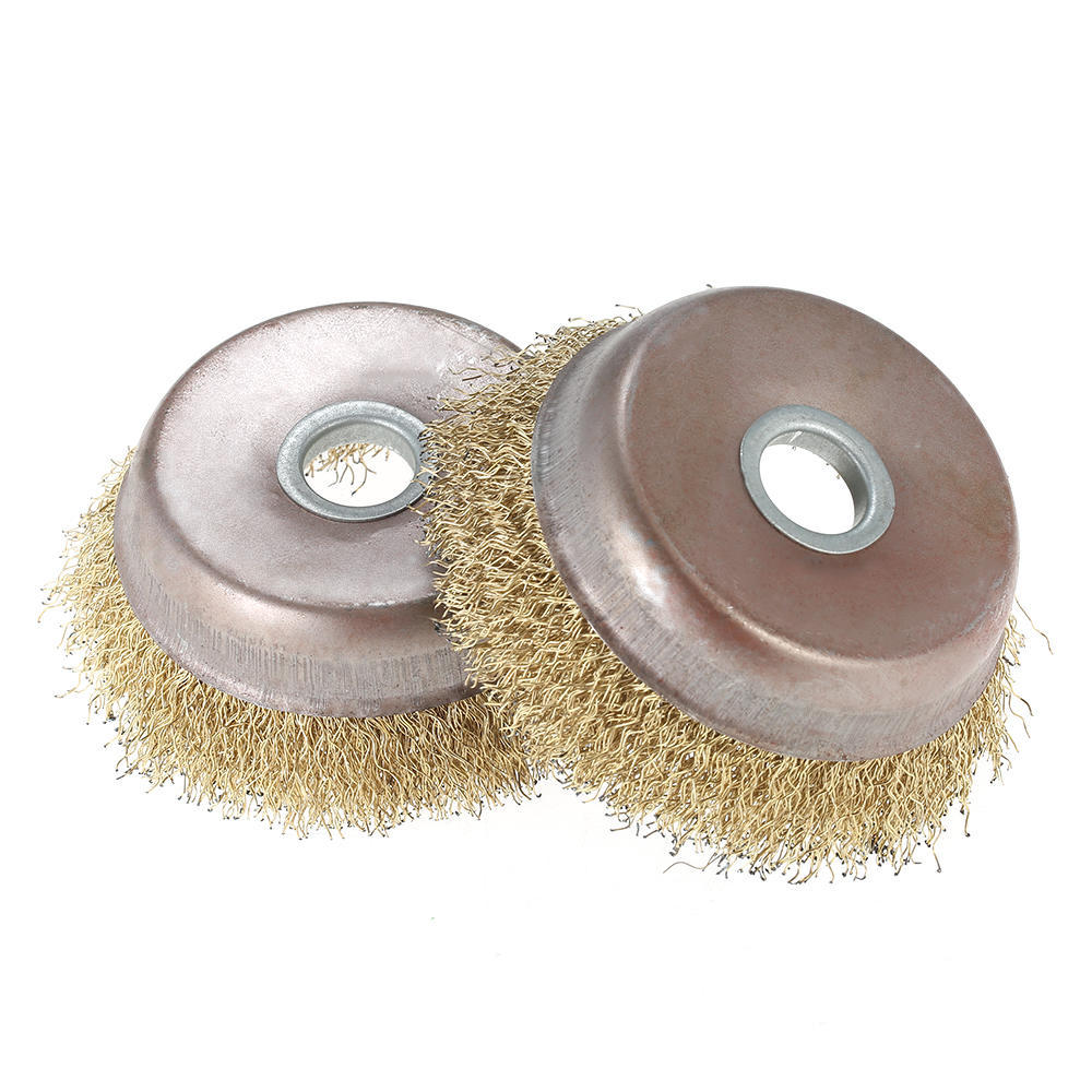 2pcs 75mm 3  Steel Wire Wheel Fine Crimp Cup Wheel Brush Rotary Steel Wire Brush For Angle Grinder