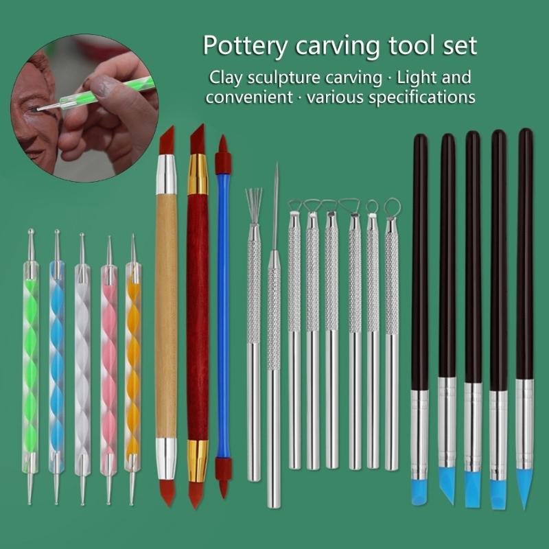 Carving Modeling Clay Sculpting Tool Set Pottery Sculpture Tool Plastic Modeling Tool Double End Dotting Clay Scraper