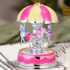 Illuminated Carousel Music Box 3 Rotating Horses Light Feature Romantic Atmosphere Decor for Home Bedroom Gift