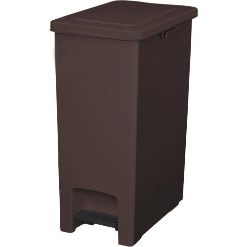 Asvel Evan Pedal 45SD Trash Can with Lid, Lightweight Pedal, 45L, Dark Brown, Hygienic, A6324