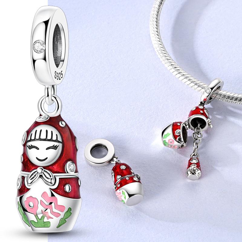 925 Silver 3D Openable Locket Bracelet Charm Bead Easter Pendant Fit Bracelet Necklace for Women DIY Gift