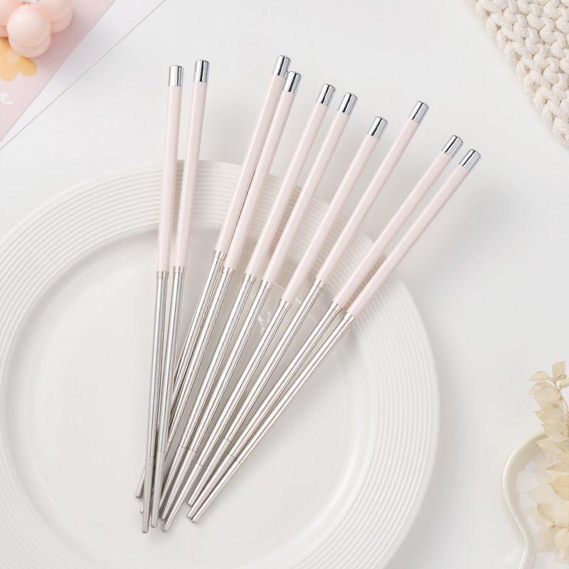 High-Grade 304 Stainless Steel Chopsticks: Luxury, Durable, Mold-Resistant Tableware for Home, Hotel, or Restaurant Use