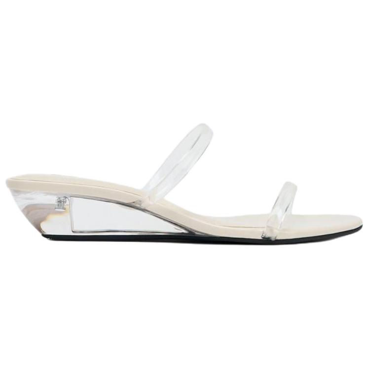 Zara Fashion High Heel Open Toe Slide Sandals Women Footwear Transparent White 3332610087