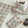 Flat Pouch _ Wool Check SET (S+M+L) (5 Colors)
