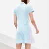 Fila Fitted Pleated Color Block Golf Sports Casual Fashion Polo Dress Women Dresses Elegant-Blue A11W235323F-LB