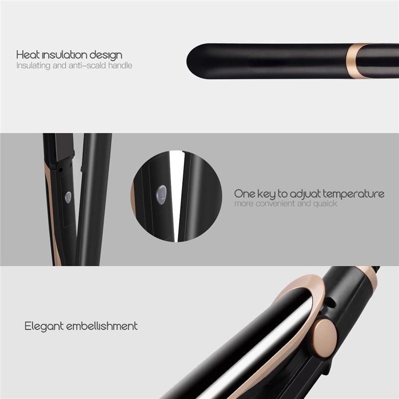 Professional Hair Straightener Curler Hair Flat Iron Negative Ion Infrared Hair Straighting Curling Corrugation 2-in-1 220V