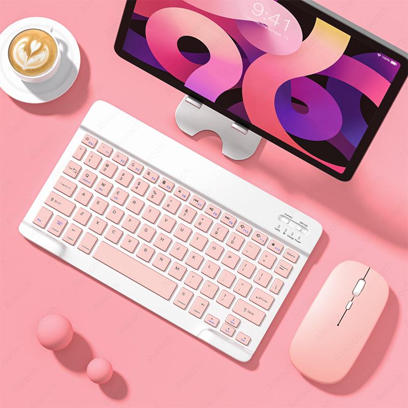 Clavier tablette,Mini clavier et souris bluetooth pour samsung xiaomi  android, tablette portable, coréen, portugais - Pink-mouse - Cdiscount  Informatique