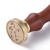 1pc DIY Scrapbook Brass Wax Seal Stamp and Wood Handle Sets Cat Shape Golden 8.9x2.5cm Stamps: 25x14.5mm