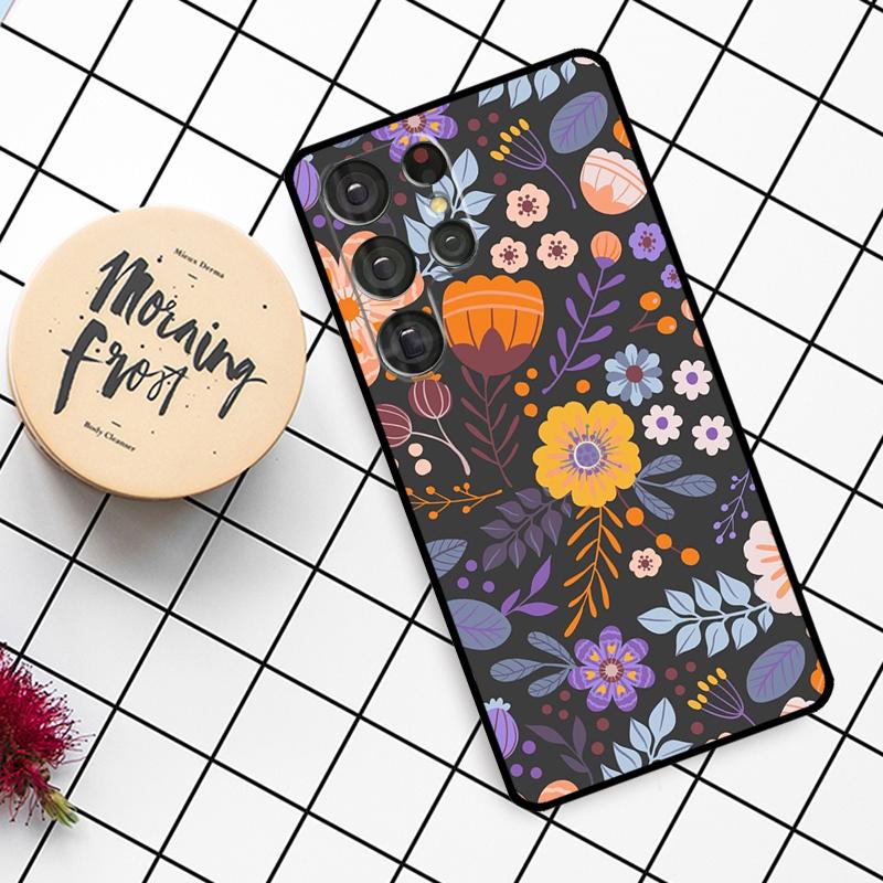 Floral Charm Secret Garden Case For Samsung Galaxy S24 FE S20 FE S21 S22 S23 S24 S25 Ultra S9 S10 S25 Plus Phone Cover