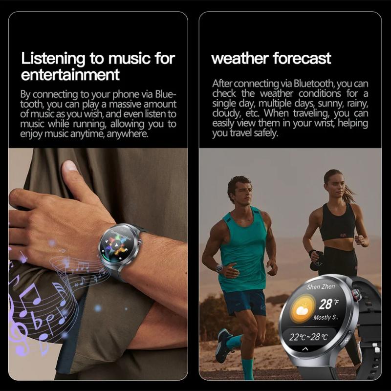 2025 New Uric Acid Blood Pressure Blood Oxygen Body Analysis Smart Watch ECG+PPG Clock Bluetooth Call Smart Watch Men Fatigue Monitoring