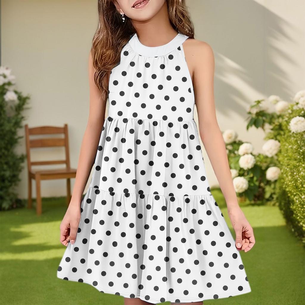 Children's Summer Casual Fashion Round Neck Sleeveless  Dress
