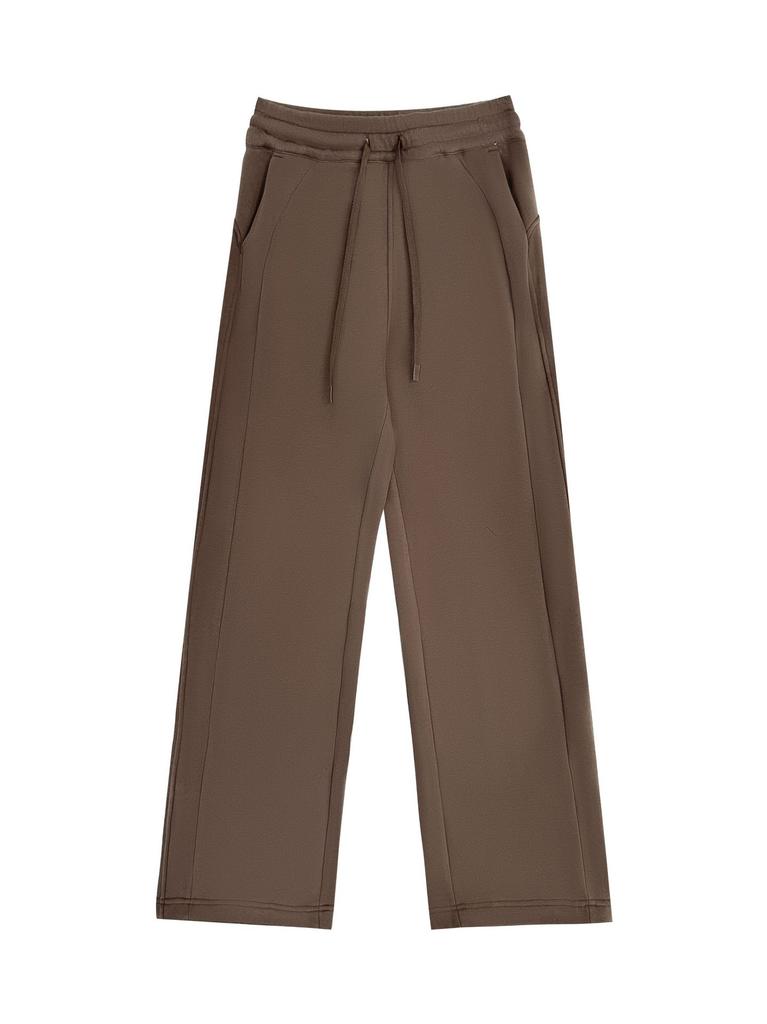 Autumn and winter sweatpants fleece sweater pants women's wide-leg pants loose high-waisted sports straight pants warm and casual