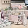 Large Capacity Transparent Pen Bag Clear Cosmetic Bag Portable Stationery Organizer  Students Use
