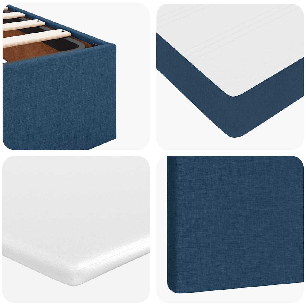 Ottoman Bed with Mattress Blue 120x200 cm Fabric
