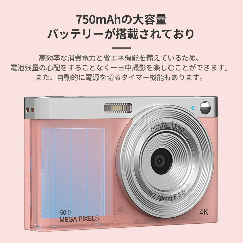 Digital Camera for Adults and 16x Tripod Japanese Language Kids Christmas Gift 2.88-inch Practice, Kids, Zoom, Selfie/Video Recording, AF, Compatible,