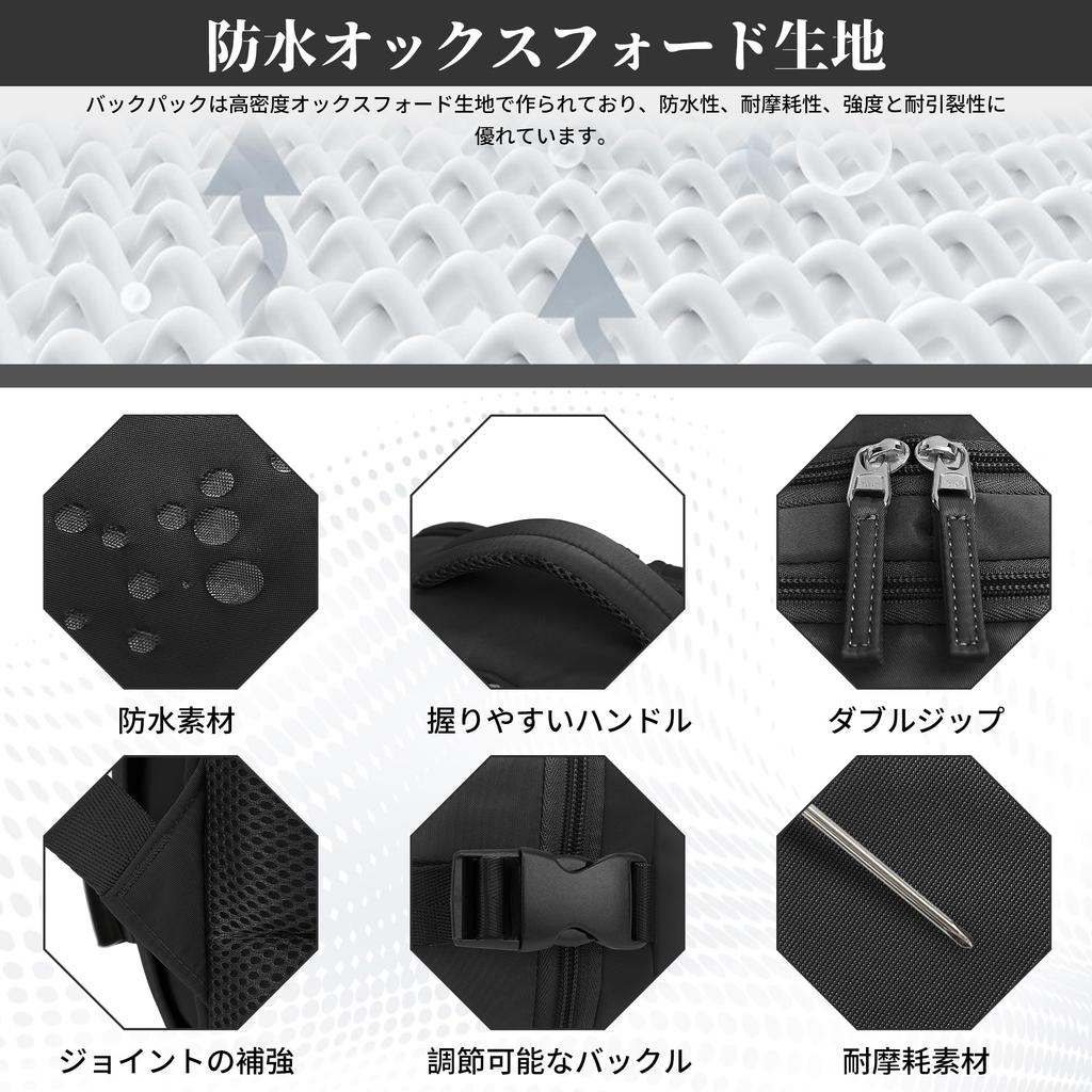 TORIBIO Women's Business Backpack with Shoe Storage, Large Capacity, Waterproof, Travel Backpack, Fits 15.6-inch PC (Model 2210, Black)