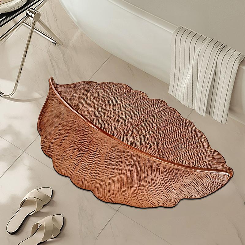 

Диатомовая грязь в форме листа, грязеотталкивающий и нескользящий быстросохнущий коврик для пола в ванной у двери 40x60cm15.7x23.6in