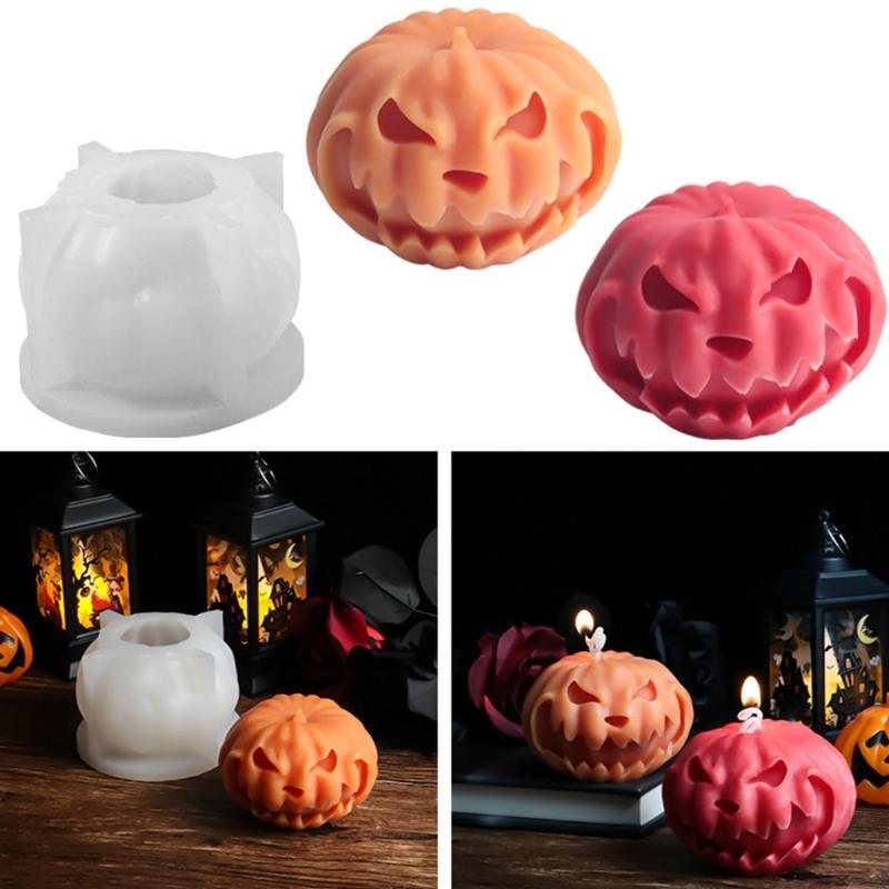 Kreative Halloween-Lampe Duftkerze Herstellung Stabile Silikonform Zubehör für Heimdekoration Bastelbedarf