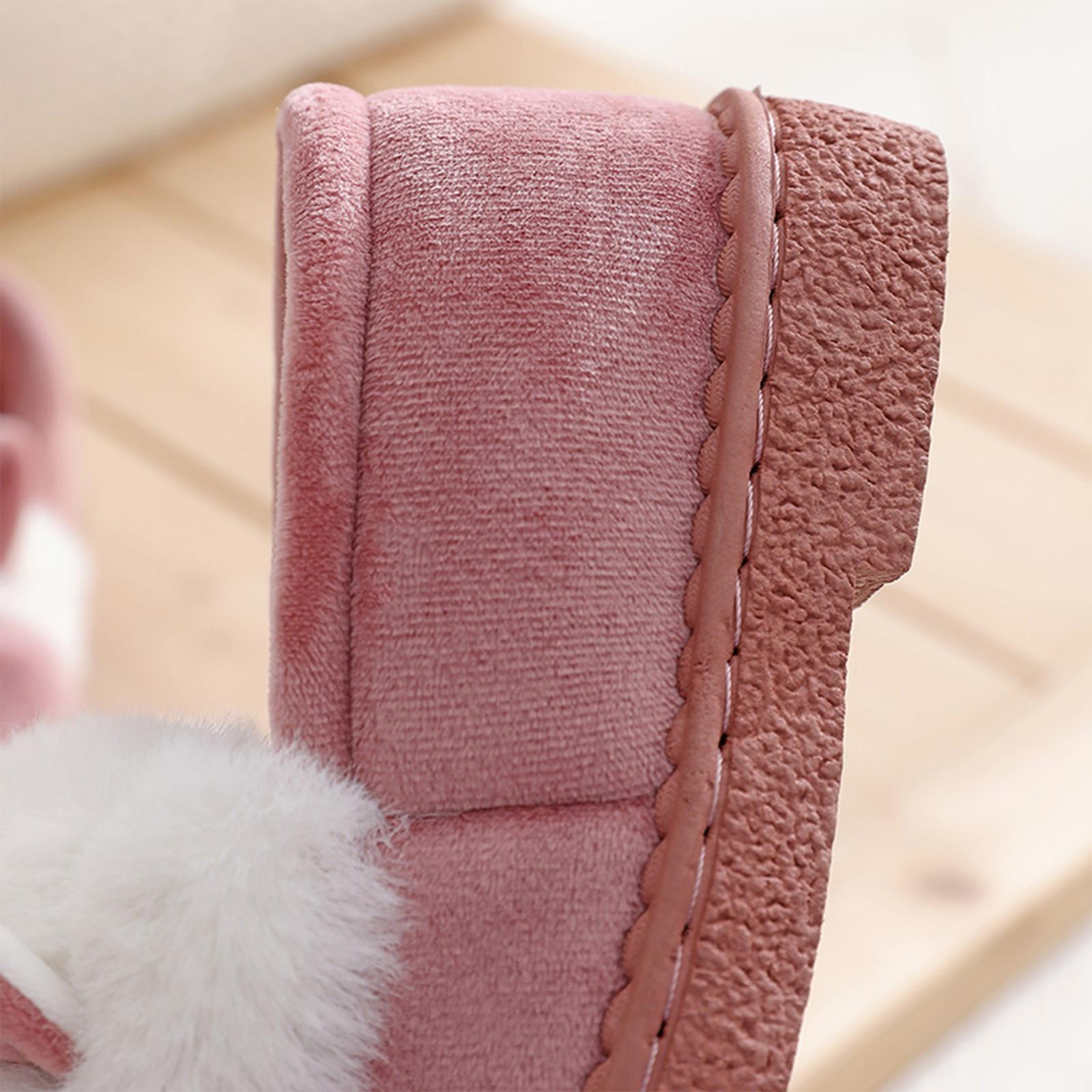 Хлопковые тапочки на каблуке с овечьими ушками и кроличьей шерстью — фото 10