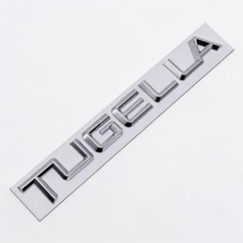Three-Dimensional Letter Badge Exclusively for TUGELLA Gloss Silver & Matte Black Replacement Modification Parts for Car Rear Personalized Decoration