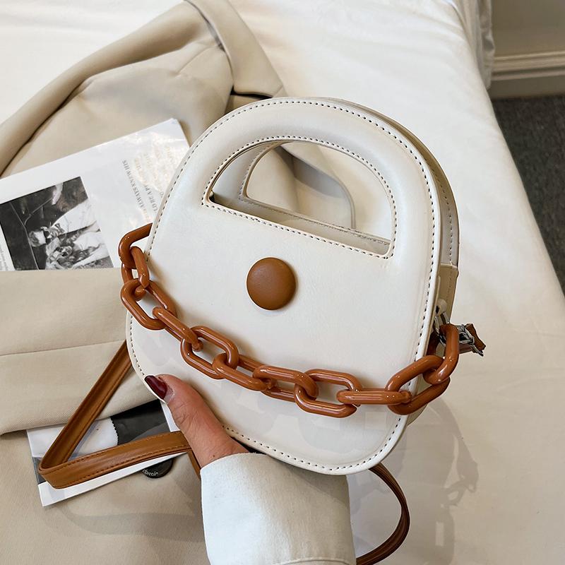 Designer Shoulder Bag Women's  Summer Black White PU Chain Versatile Crossbody Bag Fashion Adjustable Shoulder Strap Handbag