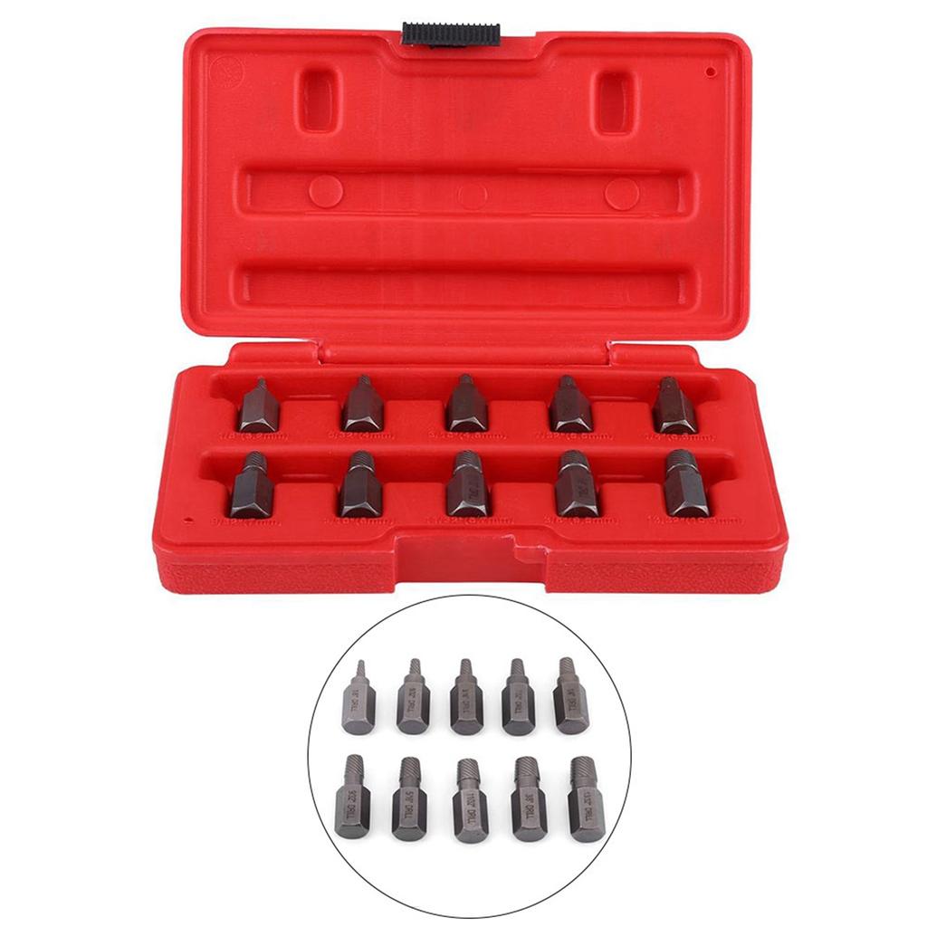 10 Pcs 3.210.3mm Screw Extractor Set for Rusted Damaged Studs Bolt Remover Out