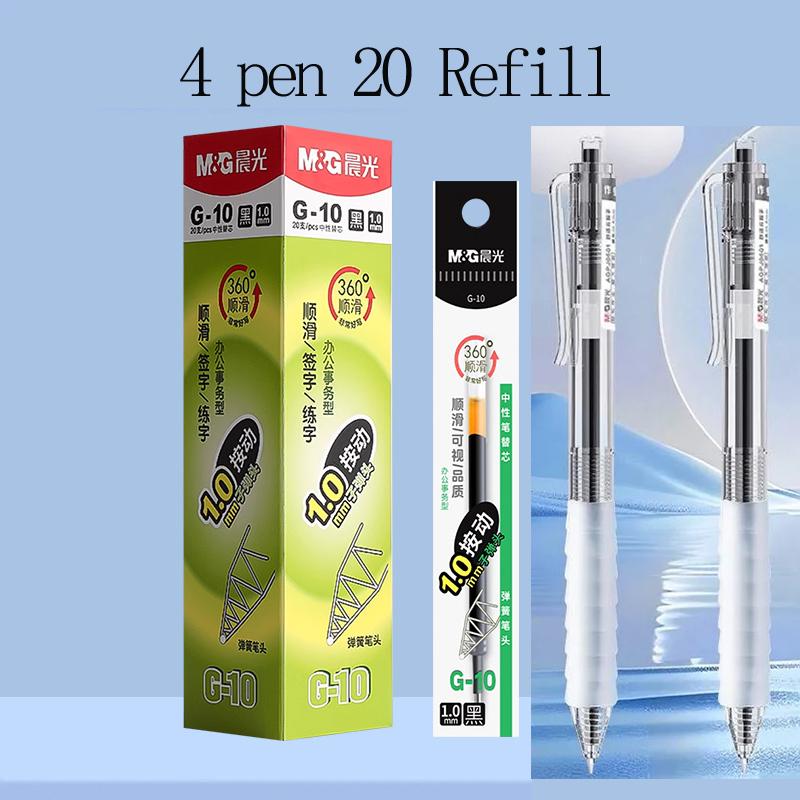 M&G 1.0mm Gel Pen Black Extra-Bold Tip Refillable with Soft Rubber Grip for Students And Office Use