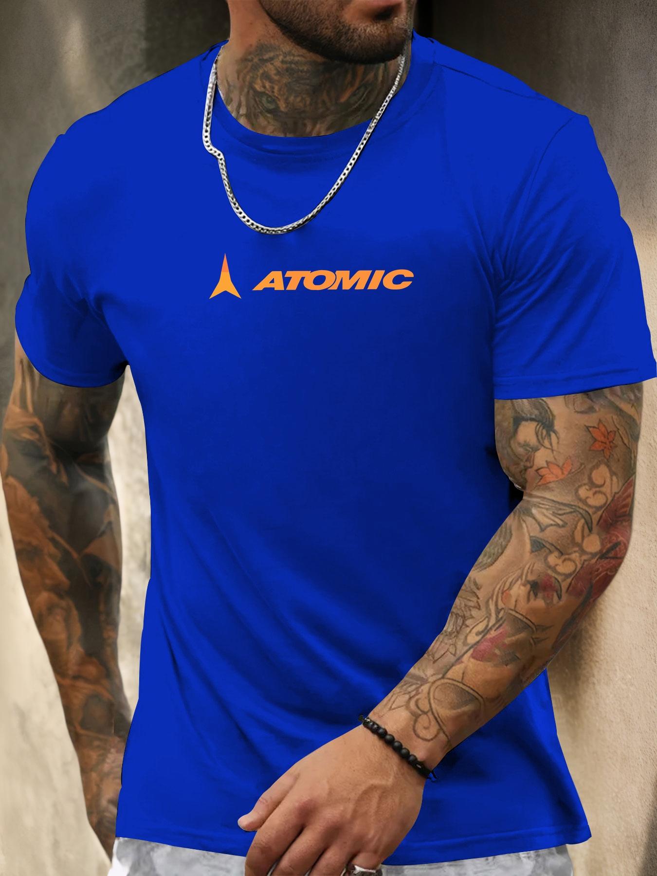 

Short Sleeve TShirt ATOMIC Mens 100 Cotton Pattern Printed Shirt Summer Round Neck Breathable Casual Fashion Cool Tee M