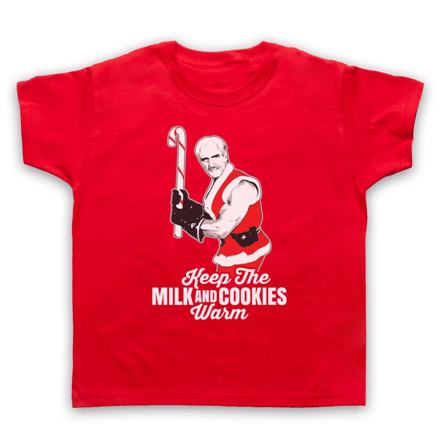 SANTA WITH UNOFFICIAL MUSCLES HOGAN XMAS CHRISTMAS FILM KIDS CHILDS T-shirt 160