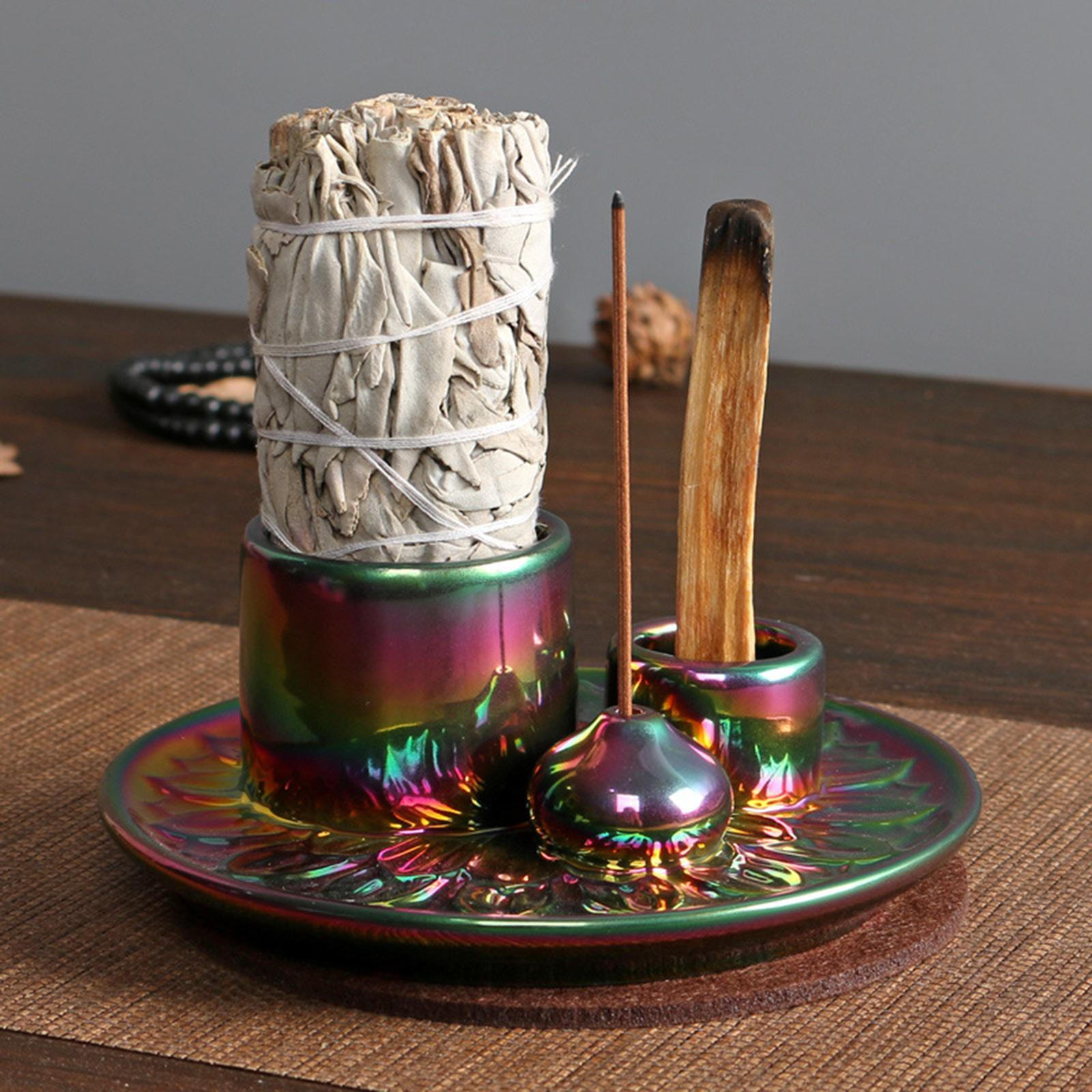 

Candle Holder SAGE Table Centerpieces Accents Furnishings Palo Santo 4 in 1 Incense