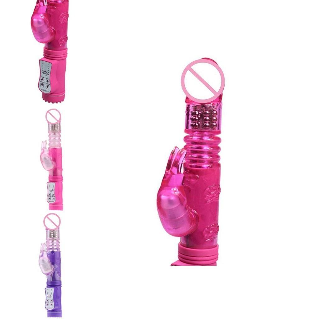 Rabbit Telescopic Adult Sex Toy Vibrator With Clit Stim For Female Pleasure