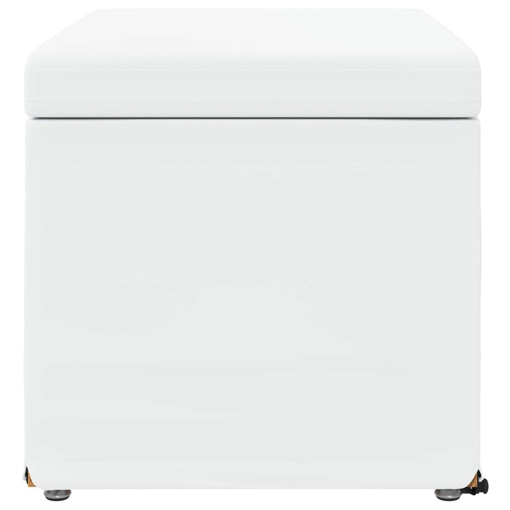 Stool White 61 x 41 x 40 cm Faux Leather and Engineered Wood