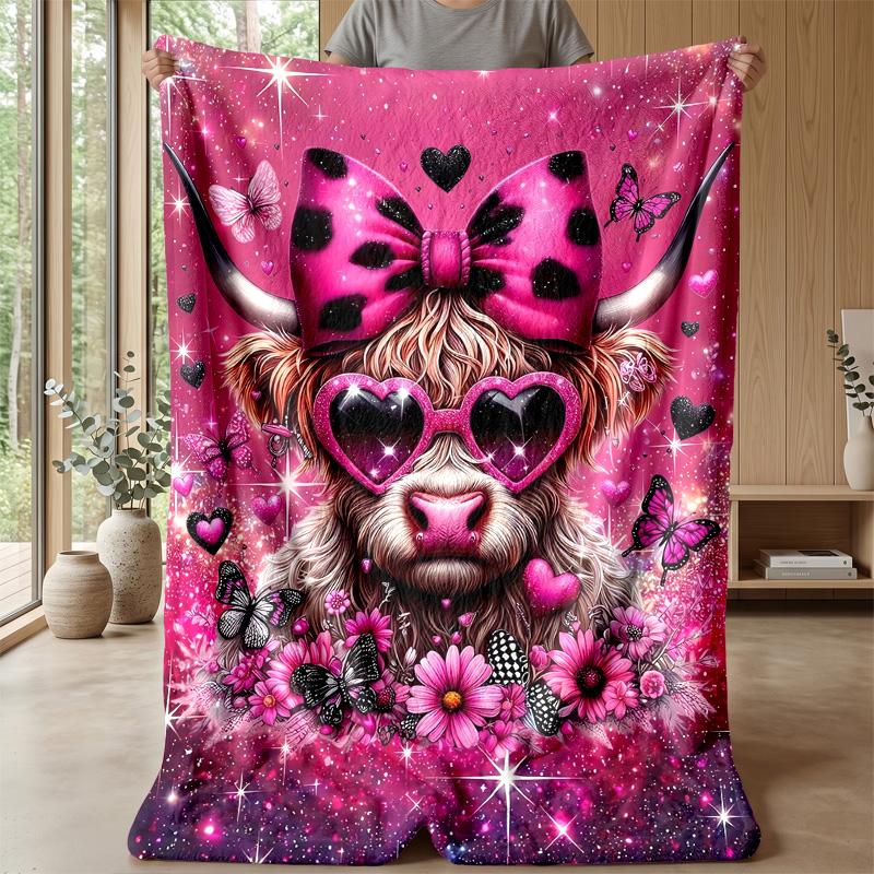 Mechanical Calf In Farm Theme Blanket Lightweight Warm Flannel Blanket Decorative Throw Blanket for Home Decoration