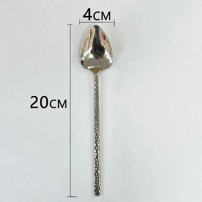 304 Stainless Steel Peach Heart Spoon Mirror Polished Head With Long Handle For Dessert Coffee Kitchen Tableware