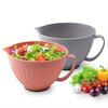 V Shaped Diversion Design Baking Mixing Bowl Large Capacity Long Handle Egg Beating Bowl Multipurpose Space Saving Serving Bowl