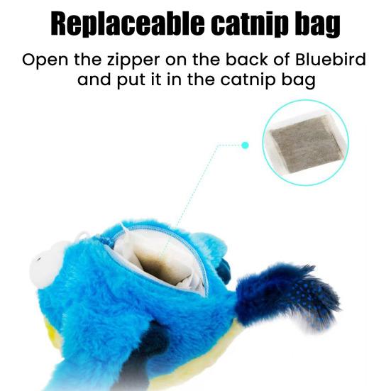 Yousheng Flapping Bird Cat Toy Rechargeable Flapping Sparrow with Chirping Sounds Catnip Interactive Plush Bird Toy for Cats Play And Exercise
