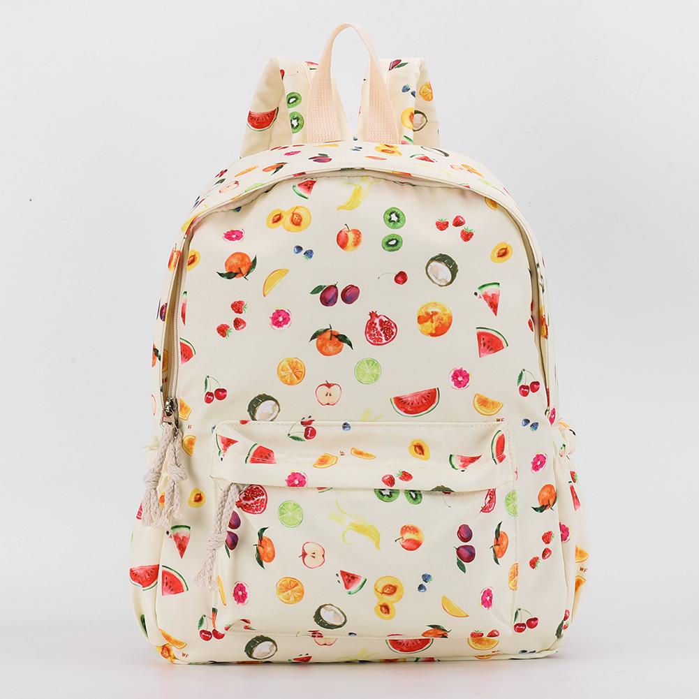 Girls Teenage Canvas Floral Print Backpack with Laptop Compartment Women School Bookbag Travel Knapsack Sweet Casual Daypack